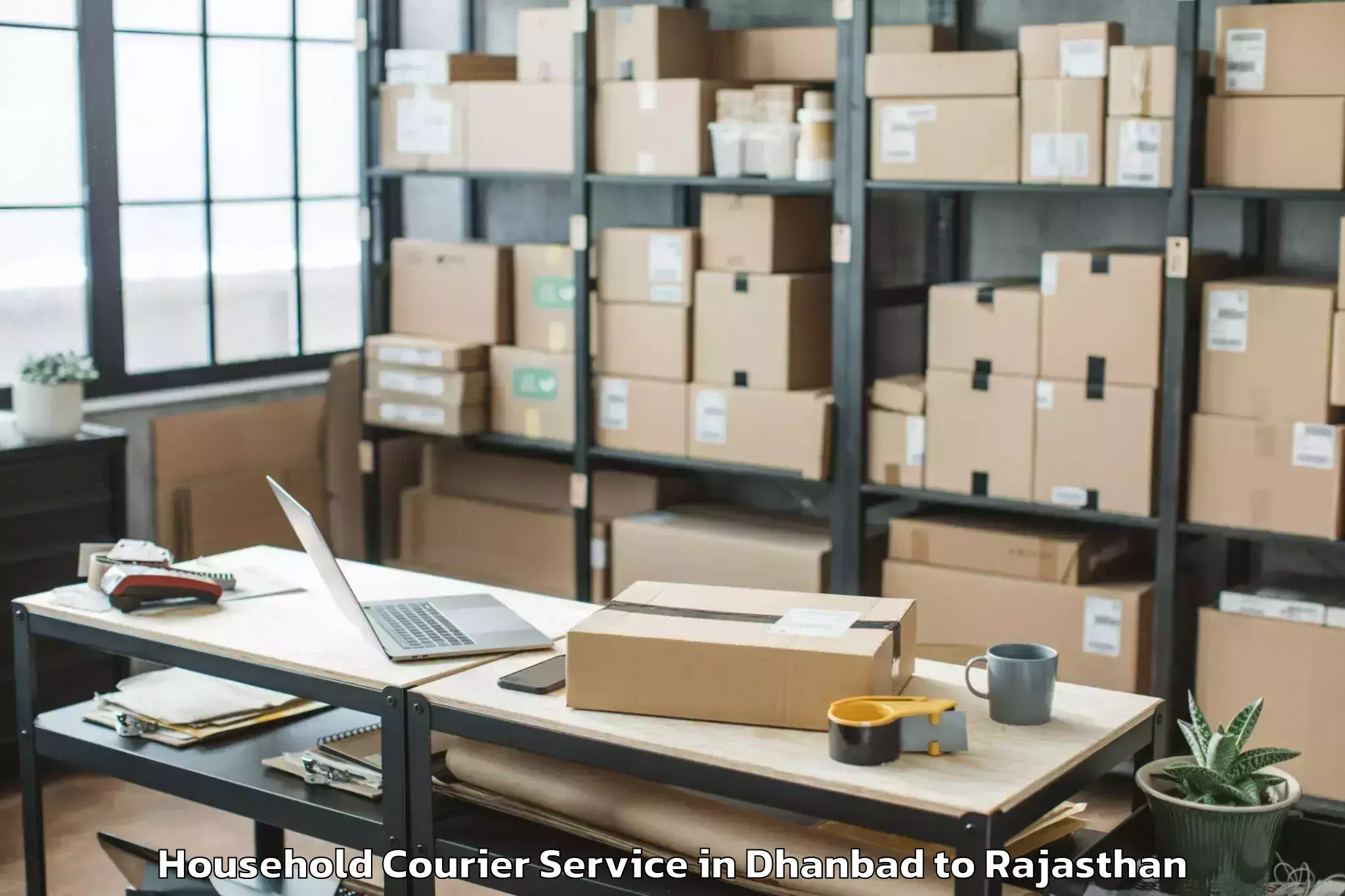 Book Dhanbad to Gangapur Bhilwara Household Courier Online